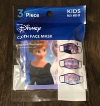 Disney Frozen Elsa 3 PC Kids Cloth Face Masks New Sealed Ages 4 And Up - £8.03 GBP