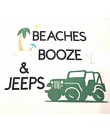 BEACHES BOOZE AND JEEPS LONG SLEEVE SHIRT POLY BLEND SWEA... - $23.00