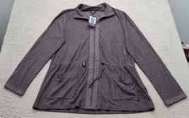 Jones New York Jacket Womens Medium Gray Cinch Waist Stretch Comfort Ful... - $32.44