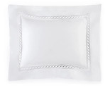 Sferra Luxury Giza Millesimo White Standard Sham Sateen Lace Insert Ital... - £148.23 GBP