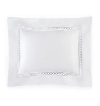 Sferra Luxury Giza Millesimo White Standard Sham Sateen Lace Insert Italy NEW - £147.88 GBP