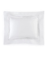 Sferra Luxury Giza Millesimo White Standard Sham Sateen Lace Insert Ital... - £145.47 GBP