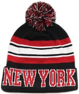 New York City Hunter Men's Striped Winter Knit Cuffed Pom Beanie Hat Bla... - €12,74 EUR