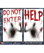 Giant Bloody-HELP-DO NOT ENTER-Window Wall Posters Halloween Decorations... - £6.03 GBP