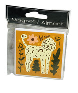 Retro Yellow Dog Ceramic Refrigerator Square Magnet 2.5x2.5Inches - $331.34 MXN