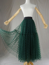Dark Green Layered Tulle Skirt Women Custom Plus Size Midi Tutu Skirt image 2