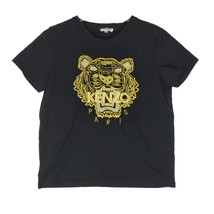 Kenzo Paris Embroidered Metallic Gold Tiger Black T-Shirt, Women&#39;s XXL *... - $27.09