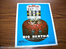 BIG BERTHA ORIGINAL 1979 SLOT MACHINE PROMO SALES FLYER Vintage Promo Art - $23.28