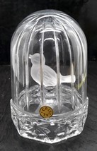 Hofbauer Frosted Glass Bird in A Crystal Birdcage Glass Figurine Paperwe... - $24.99
