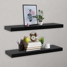 vidaXL Floating Shelves Set - Black 2-Piece Wall Mountable with Adjustable - $136.49