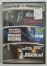 12 Monkeys / Mercury Rising / The Jackal: 3-Movie DVD Set NEW Bruce Willis - £6.38 GBP