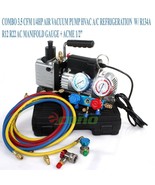 COMBO 3.5 CFM VACUUM PUMP R134a R410 HVAC MANIFOLD GAUGE 4 REFRIGERATION... - $201.31 CAD