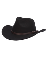 Dorfman Pacific TSCDF56-BLK2 Wool Felt Outback Hat with Leather Trim, L/ XL - $92.83 CAD