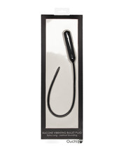 Shots Ouch Extra Long Urethral Sounding Silicone Vibrating Bullet Plug - Black - £26.80 GBP