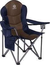 Brown Coastrail Outdoor Padded Camping Chair With Lumbar Back, And Side Pocket. - £73.08 GBP
