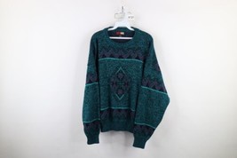 Vintage 90s Coogi Style Womens Large Ed Bassmaster Geometric Knit Mom Sw... - $59.35