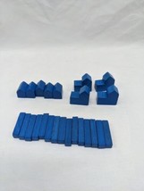 Settlers Of Catan Replacement Wood Blue Player Pieces - £6.97 GBP