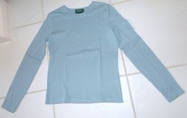 RALPH Lauren Petites Knit Shirt Top L/S Sleeve Pocket Logo Blue Size PS - £20.04 GBP