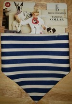 NEW Dog Bandana Collar reversible Medium 14-20&quot; blue striped &amp; pink FREE... - £4.69 GBP