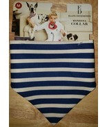 NEW Dog Bandana Collar reversible Medium 14-20&quot; blue striped &amp; pink FREE... - £4.74 GBP