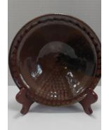 handmade vintage pottery hand glazed bowl signed Jean brown black - £68.33 GBP