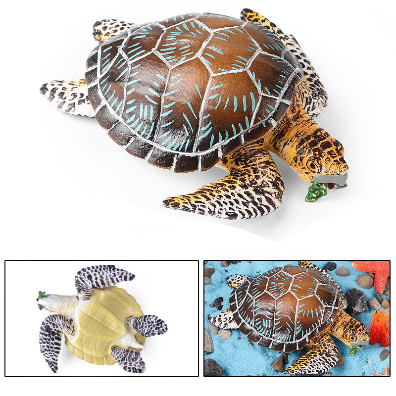 Hawksbill Sea Turtle Brown-Shell Marine Animal Toy Replica - $9.89+