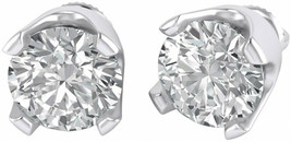 Round Cubic Zirconia 925 Silver Stud Earrings 6.5 Mm Earring For Women And Men - £91.91 GBP