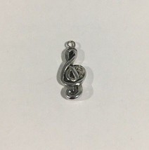 14k White Gold Treble Clef Musical Note Charm - £115.48 GBP