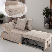 Folding Ottoman Sofa Bed Chair 4-in-1 Sleeper Sofa Adjustable Backrest+2 Pillow^ - £277.57 GBP