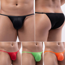 SH Men Sexy Pouch Thongs Panties Low Rise Bikini Ice Silk Cool Briefs Underwear  - £4.43 GBP