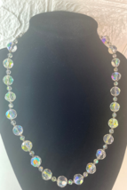 Gorgeous Vintage Clear AB Aurora Borealis Crystal Strand Necklace 18&quot; - £15.81 GBP