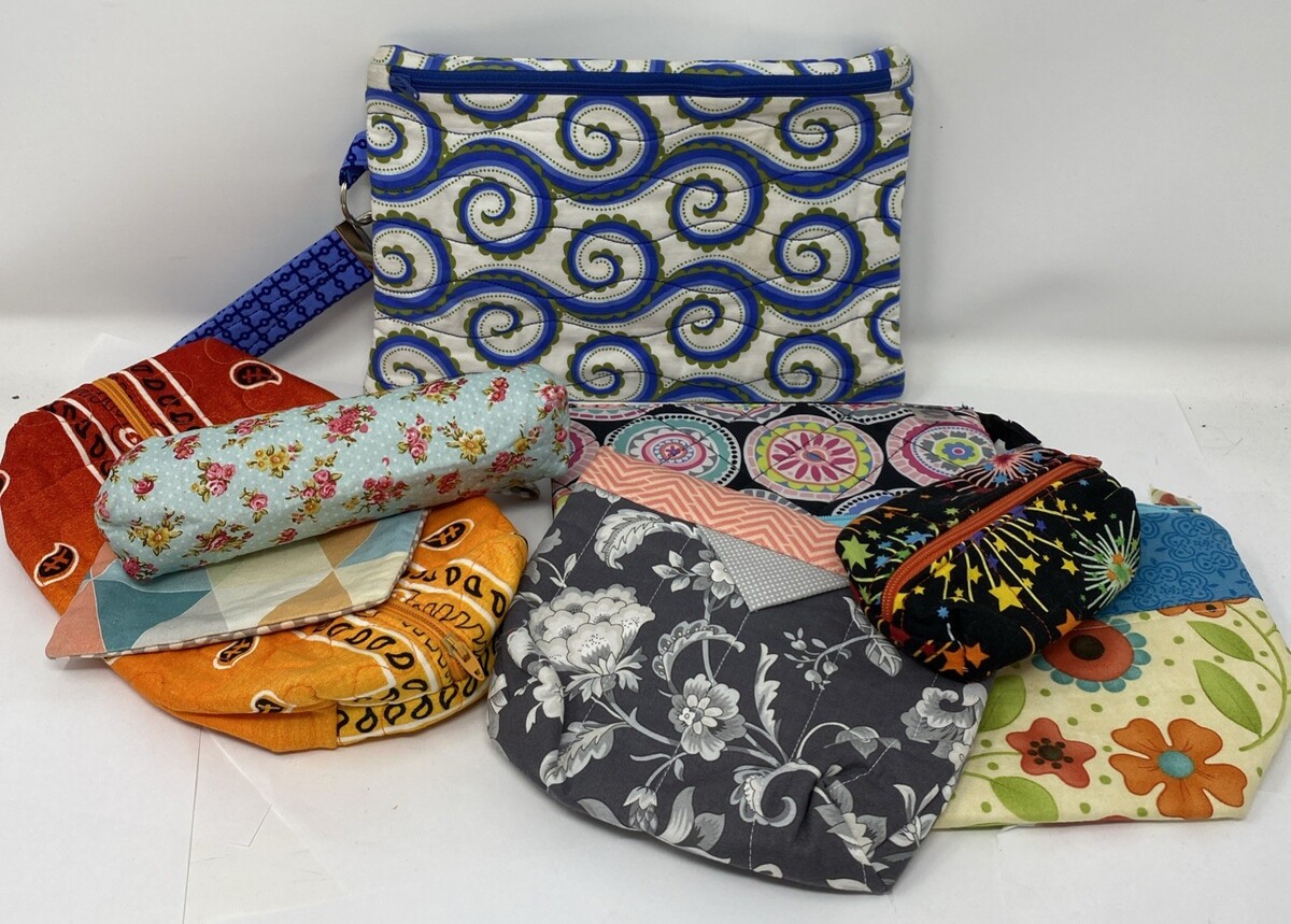 Handmade Quilted Zipper Pouches Lot of 8 NWOT - $43.70 CAD