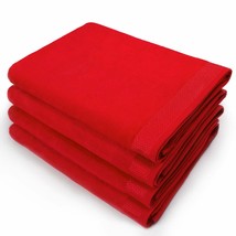 Red 30X60 Soft velour Bath Towel Solid Color-Pool Beach towel-Set of 2  - £23.92 GBP