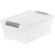 iris Buckle Up Storage Box, 12.9 Quart, Clear, 4 Count- New without tags - £18.72 GBP
