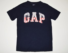 Boys Sz 8 M GAP Kids Short Sleeve Graphic Logo T-Shirt Top USA Stars Stripes EUC - £7.85 GBP