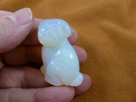 (Y-DOG-SH-561) SHAR PEI PUG dog SHARPEI White Opalite FIGURINE gemstone ... - $15.79