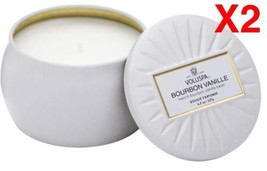 Voluspa BOURBON VANILLE Petite Decorative Tin Candle 4.5oz (Pack of 2) - £26.97 GBP