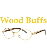 New Vintage Gold &amp; Wood Buffs Unisex clear glasses Oval  Lenses and Gold - $565.23 MXN