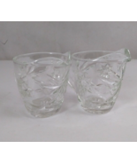 Vintage Set Of 2 Anchor Hocking Star Of David Creamer Glasses - $14.84