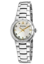 Bulova 96R173 20 Real Diamonds Mother Of Pearl Ladies Watch Stainless Steel Case - £127.18 GBP