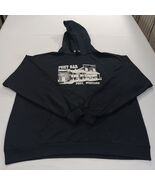 Hanes EcoSmart PONY BAR Men's Black Cotton Blend Hoodie Graphic Sweatshi... - $24.74