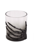 Black Skeleton Hand 8735 3D Halloween Whiskey Rocks Smoked Glass 3.75&quot; H - £18.99 GBP
