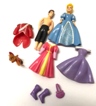 Disney Cinderella &amp; Prince Charming 5&quot; Doll 11 Pc Playset - £3.89 GBP