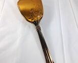 Vintage vanity hair brush gold tone floral flowers embossed art deco Nou... - $17.00