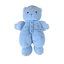 Carter&#39;s Just One Year Blue Teddy Bear Rattle Sweet Baby Boy Plush Toy 9&quot; - $9.89