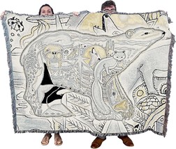 Polar Bear Blanket, An Animal Spirits Totem By Sue Coccia, Is A Woven Cotton - $77.94