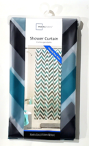 Mainstays Shower Curtain 70 X 72&quot; Chloride Free PEVA Alpha Teal Gray - £16.01 GBP