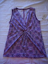 Women&#39;s Liz Claiborne Front Knot Tank Top Grape Size Small NEW - £12.79 GBP