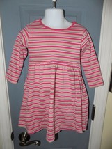 LANDS&#39; END Multi Colored  Striped Long Sleeve Dress Size 2T Girl&#39;s EUC - £13.12 GBP