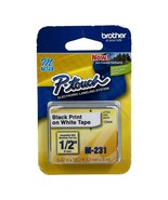 Brother P Touch M Tape M-231  1/2 inch Black Print on White Tape - $11.52 CAD